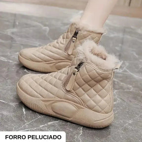 Bota Feminina Cano Curto Peluciada Impermeável